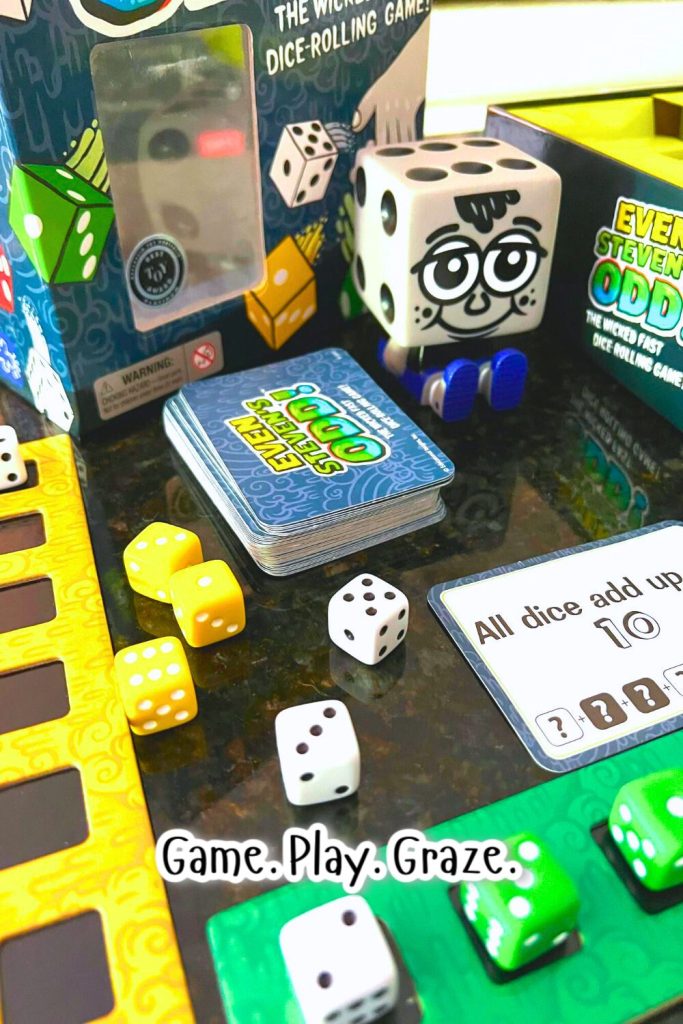 Fun Dice Game For Family Game Night (Maths Games) Fun Dice Game For Family Game Night (Maths Games) - Even Stevens Odd Dice Game on a table for Game Parties