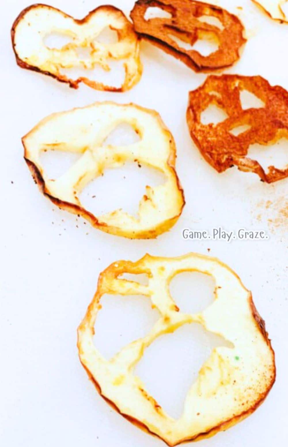 Healthy Skull Apple Snacks for Game Night and Board Game Parties - great with 5 Alive Card Game Ideas